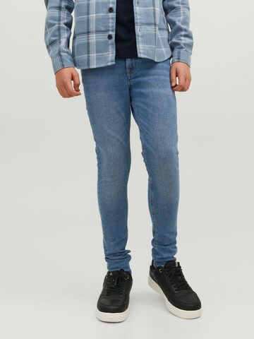 Skinny Jean 'Liam' Jack & Jones Junior en bleu : devant