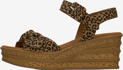 GABOR Sandale in camel / schwarz, Produktansicht