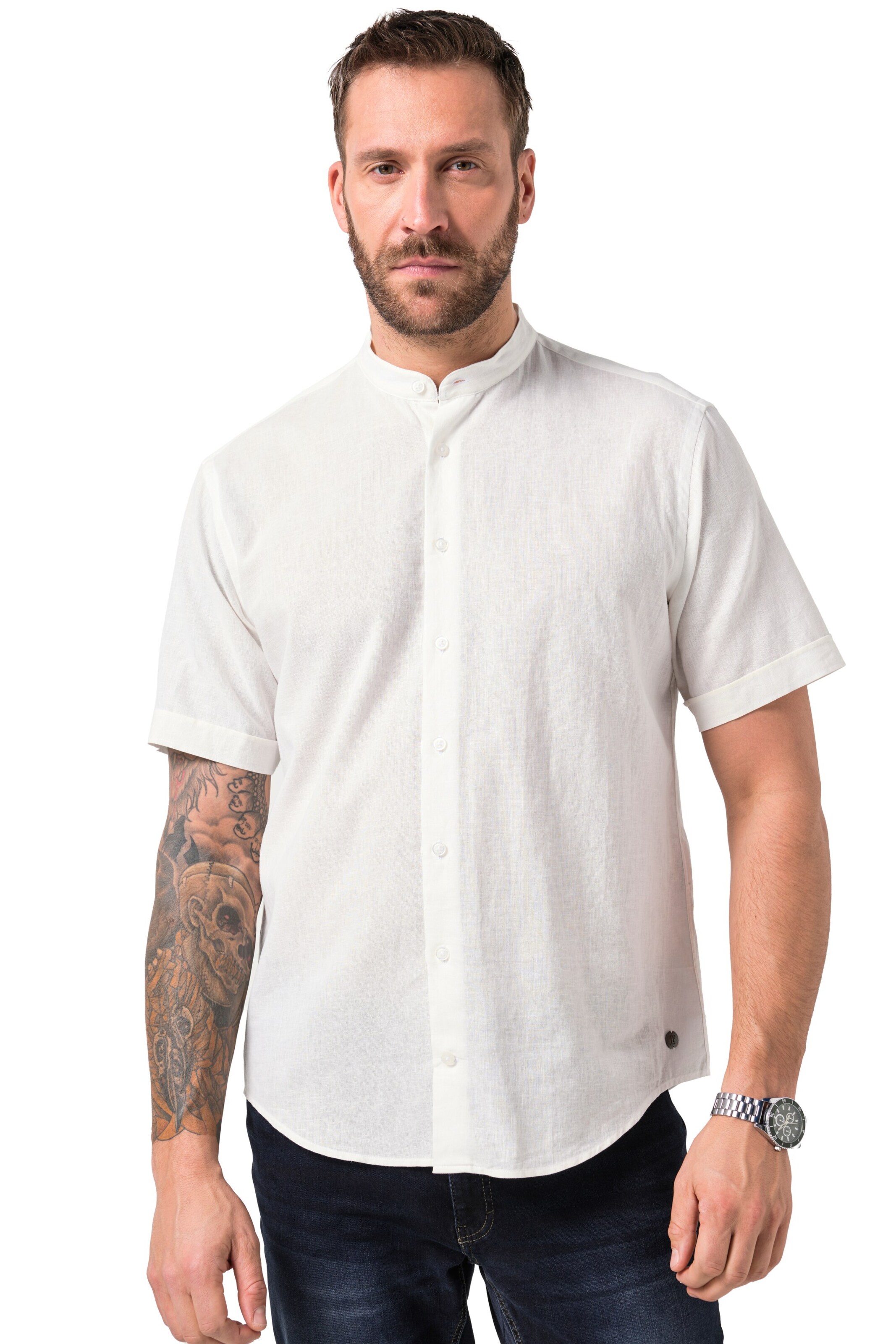 JP1880 Regular Fit Hemd in Weiß: Vorderseite