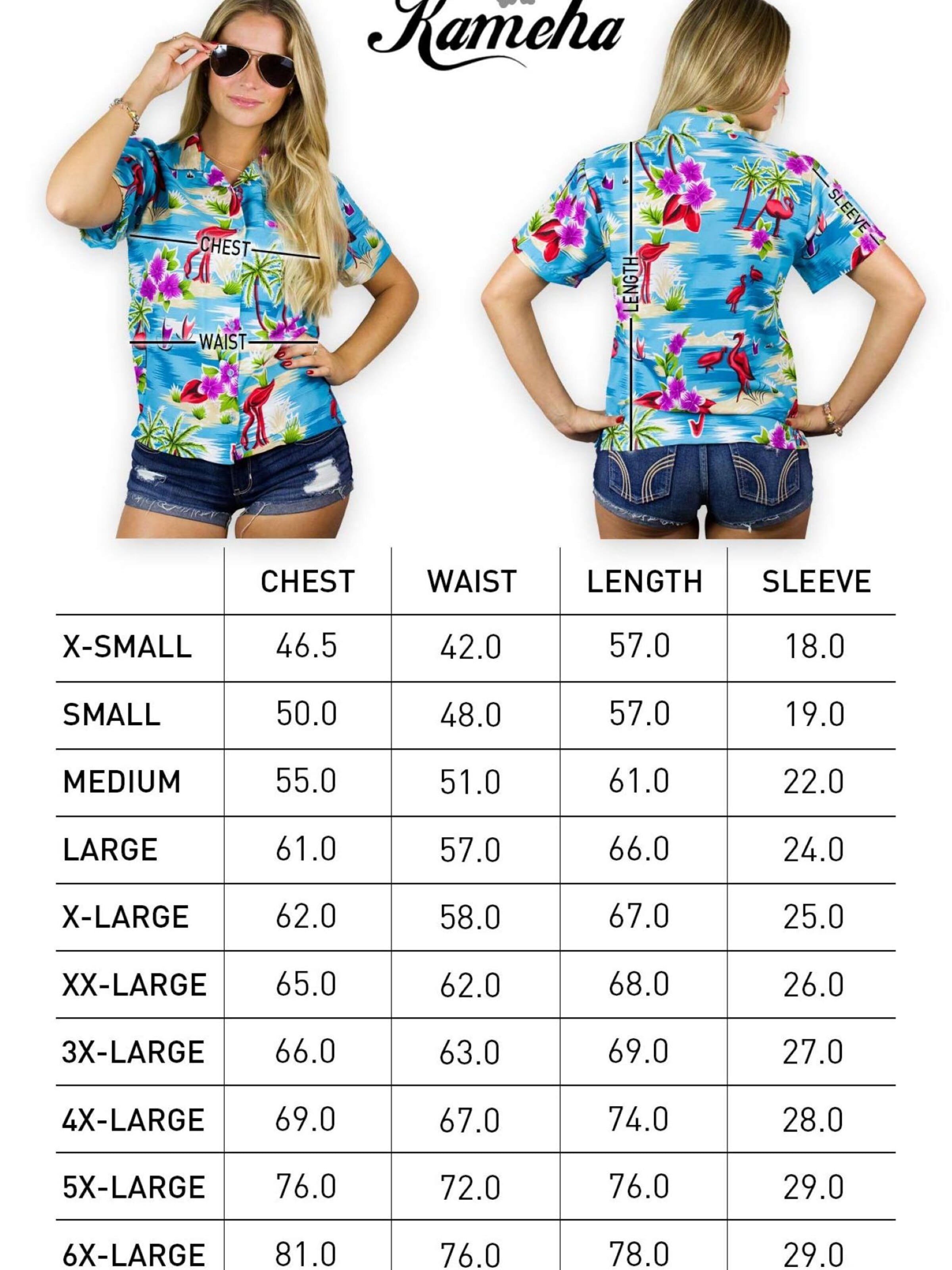 Camicia da donna 'Flamingos' di King Kameha in blu