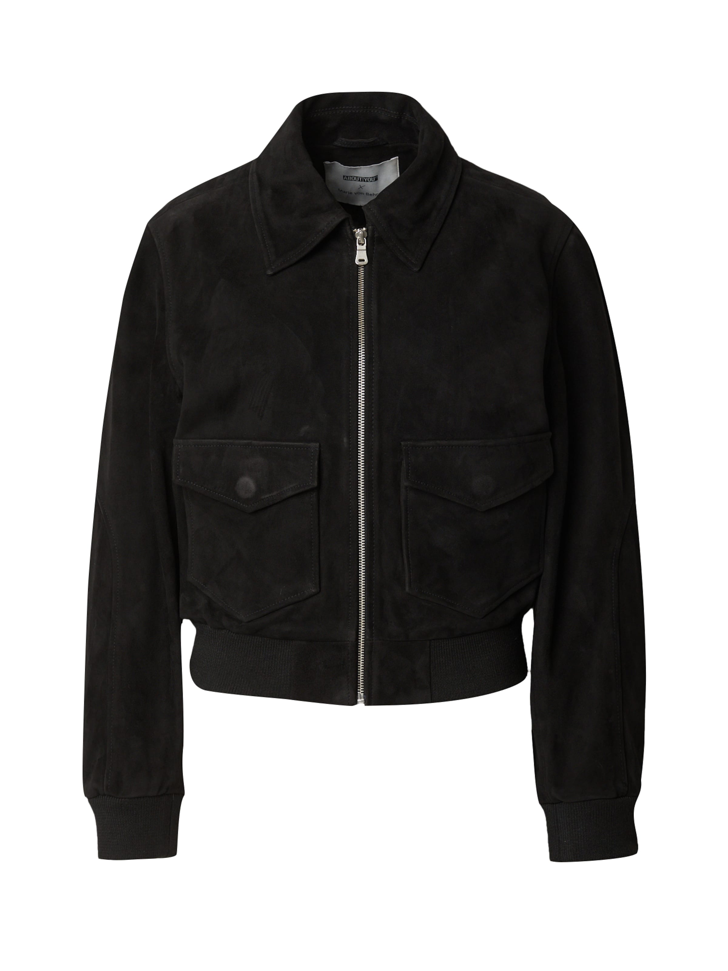 ABOUT YOU x Marie von BehrensPrijelazna jakna 'Marie' - crna boja: prednji dio