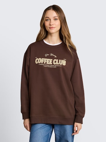 TOM TAILOR DENIM - Sweatshirt em castanho: frente