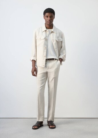 MANGO MAN Regular Pleated Pants 'Soller' in Beige
