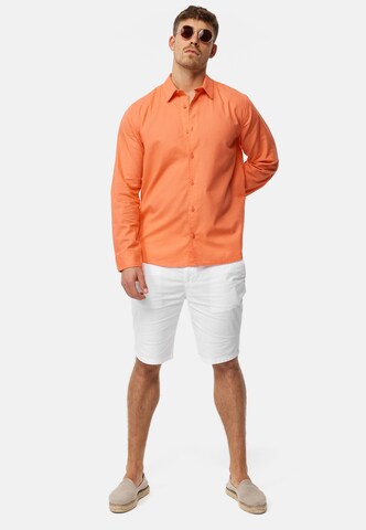 INDICODE JEANS Regular Fit Hemd 'Ville' in Orange