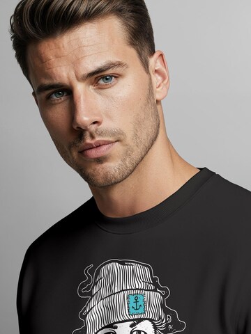 Neverless Sweatshirt 'Moin' in Schwarz