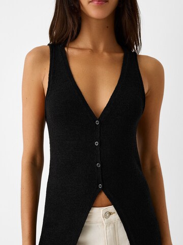Bershka Knitted vest in Black