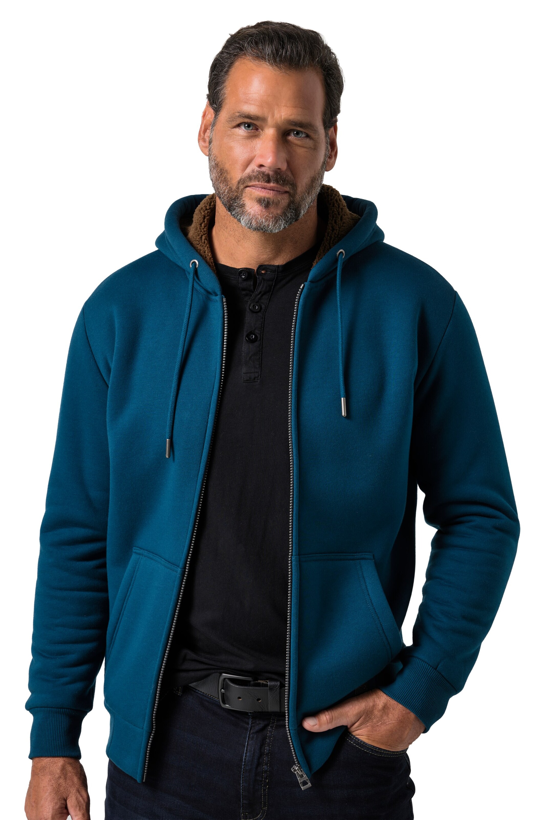 JP1880 Sweatjacke in Blau: Vorderseite