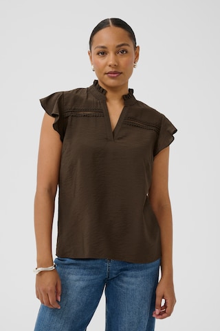 Kaffe - Blusa 'Sonj' em castanho: frente