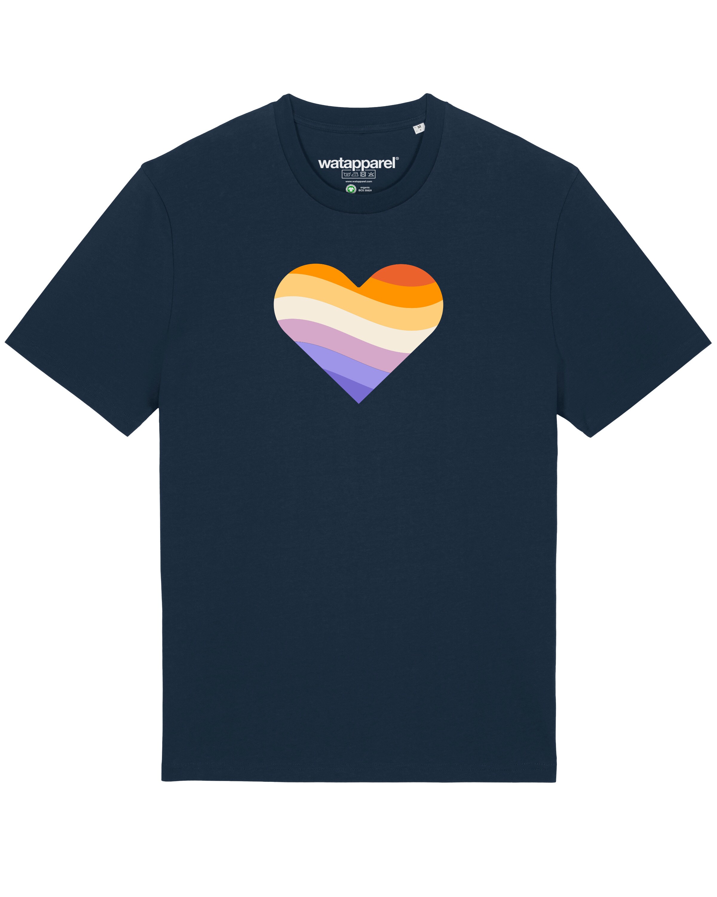 Maglietta 'Rainbow Heart' di Watapparel in blu: frontale