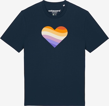 T-Shirt 'Rainbow Heart' Watapparel en bleu : devant