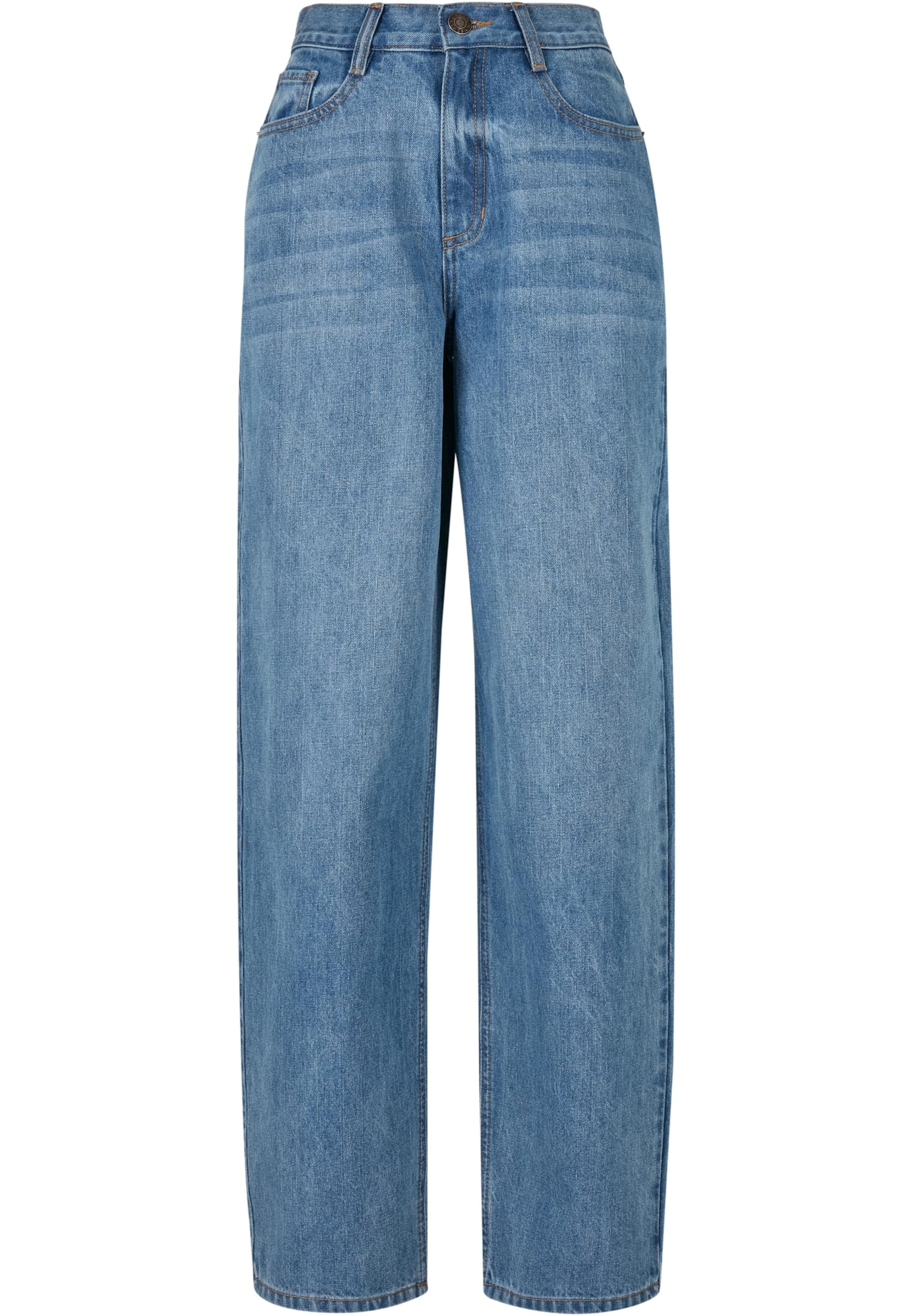 Urban Classics Široke hlačnice Kavbojke | modra barva: sprednja stran