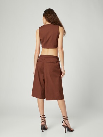 Bella x ABOUT YOU Wide leg Trousers 'Vanessa' in Brown