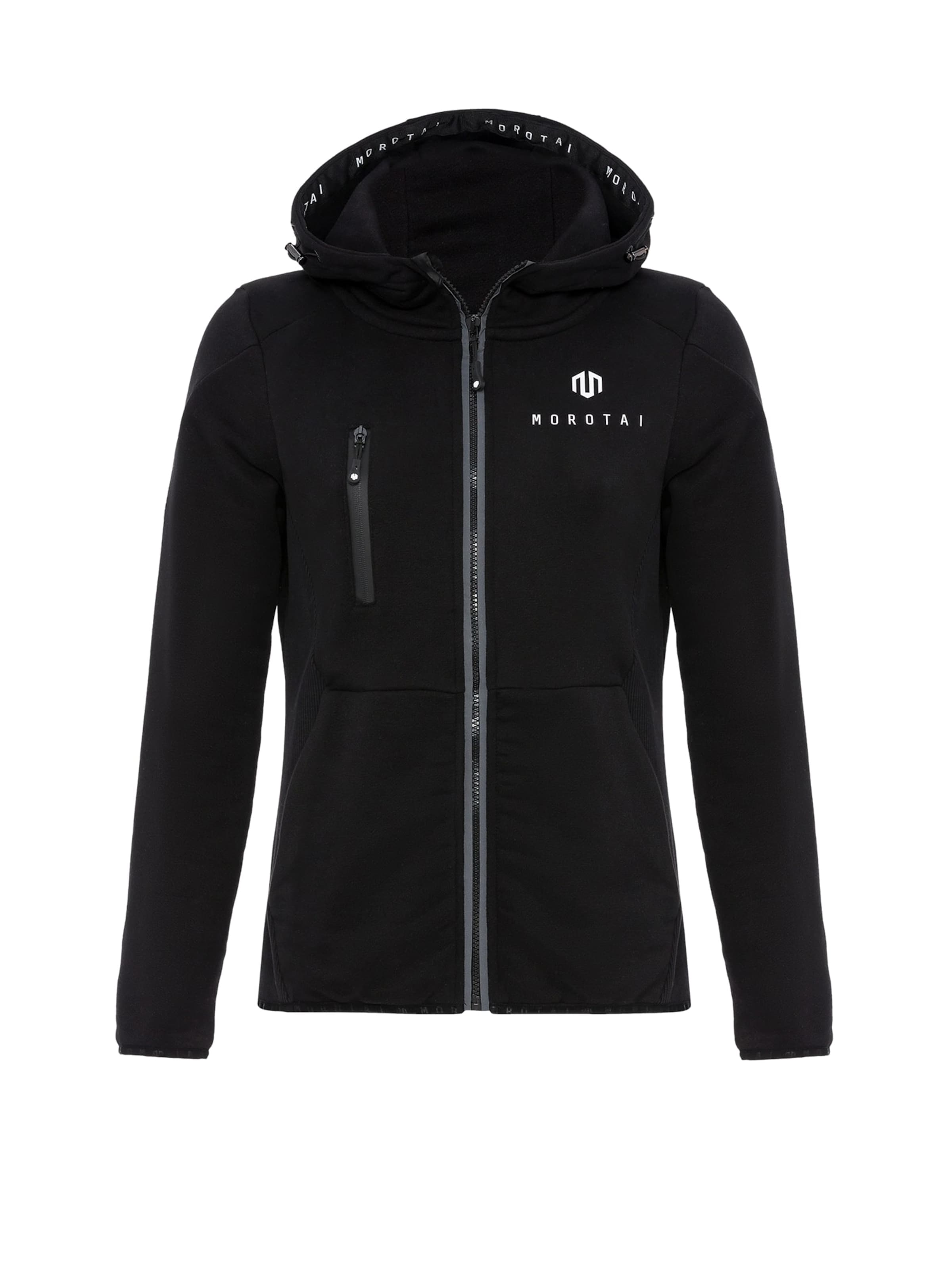 MOROTAI Sports sweat jacket in Black: front