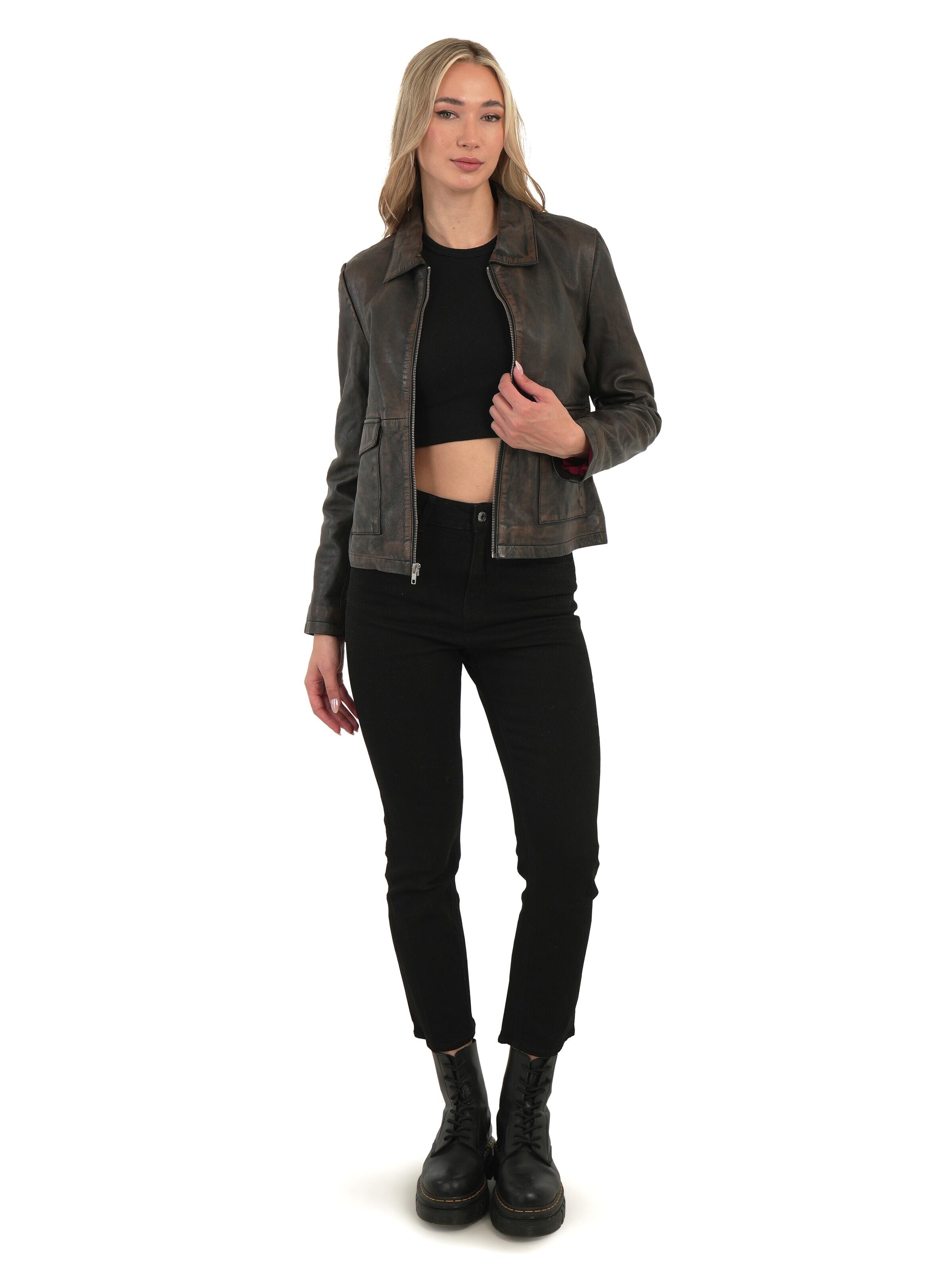 Chic and Clicks - Chaqueta de entretiempo 'Minimal' en marrón