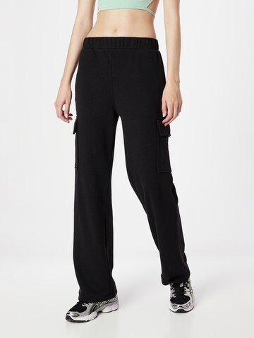 Monki Regular Cargo trousers in Black: front