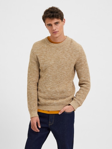 SELECTED HOMME Sweater 'Vince' in Brown: front