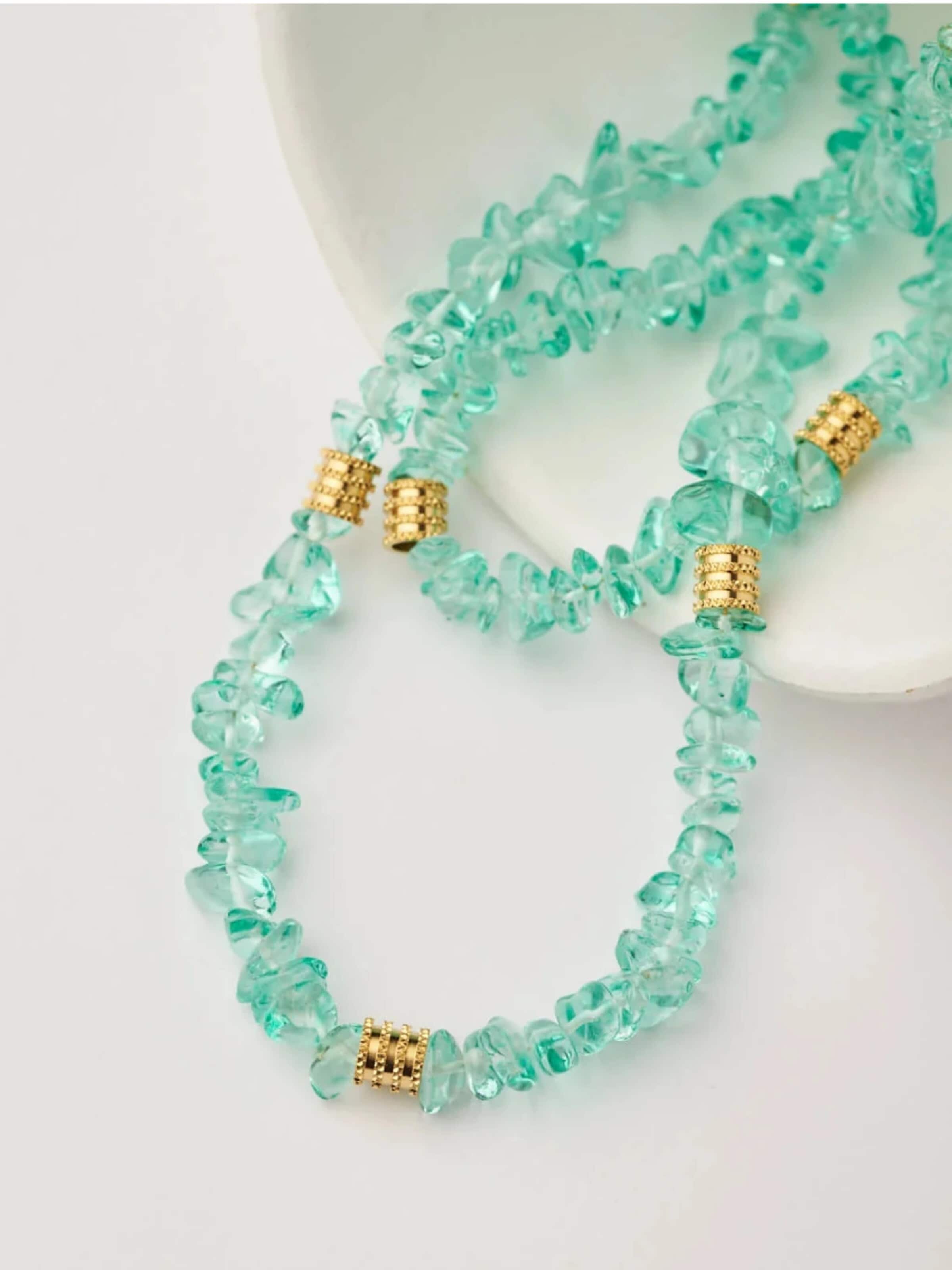THE GEM STORIES JEWELRY Αλυσίδα 'Ocean Chip Necklace' σε μπλε