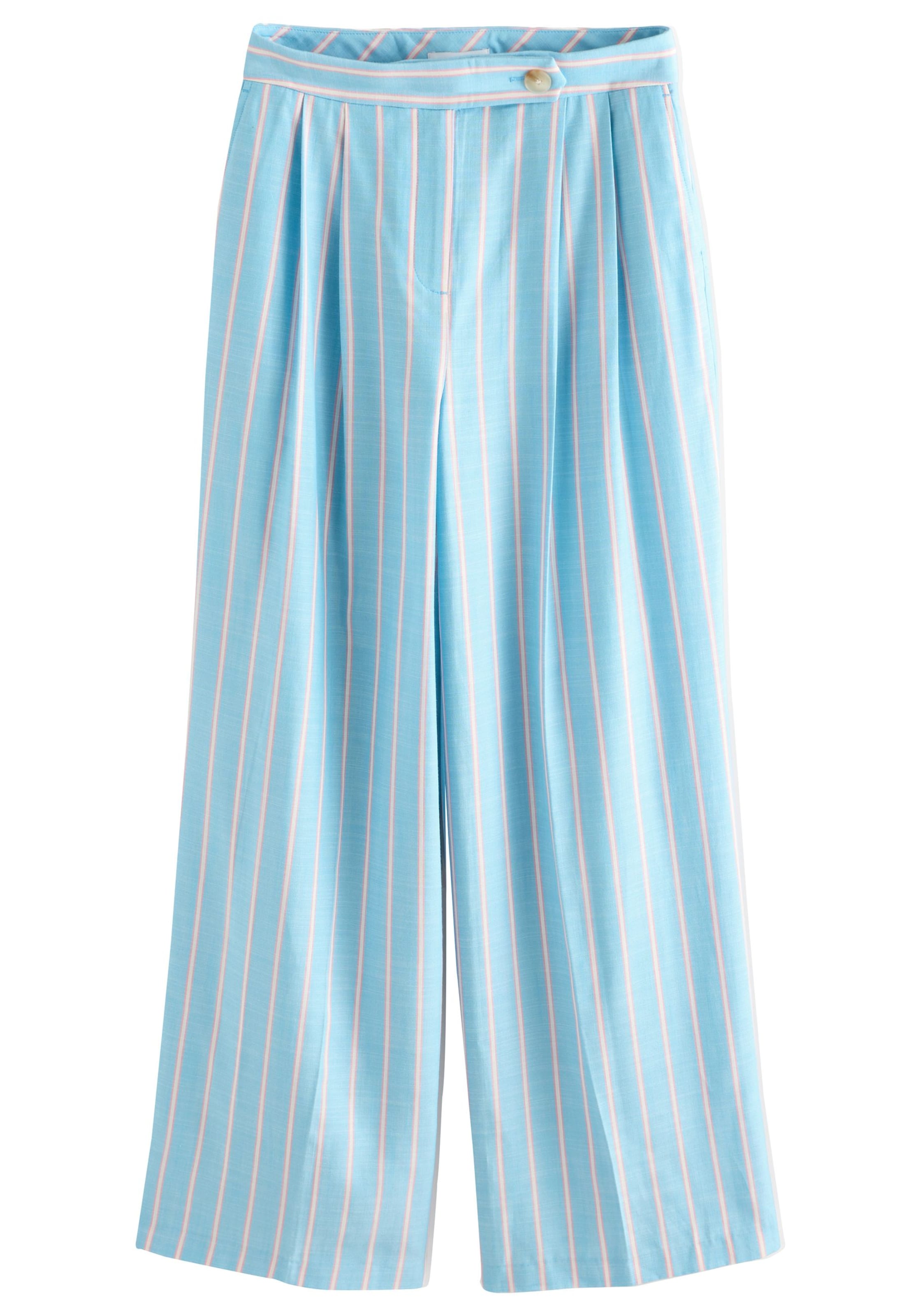 Next Wide leg Bandplooibroek in Blauw: voorkant