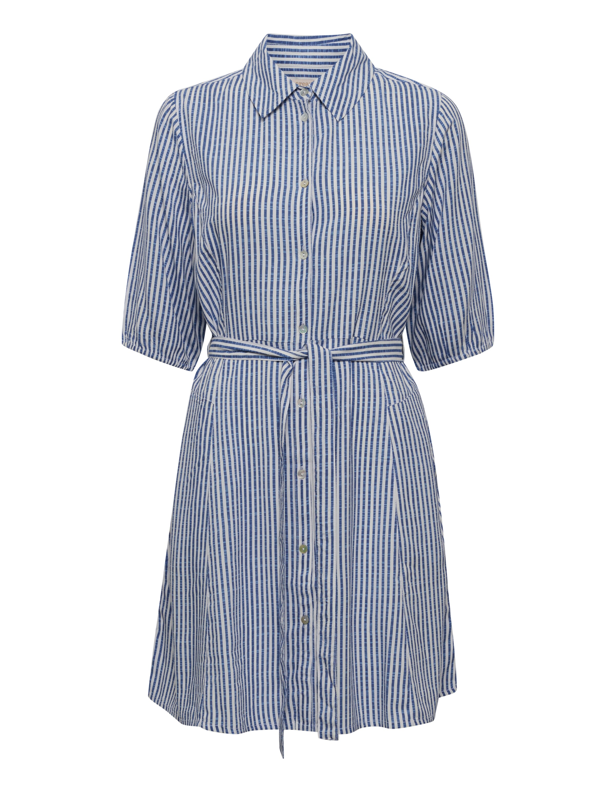 Robe 'Tiah' Cream en bleu : devant