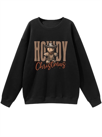 GORHEY Sweatshirt 'Women's Oversized Sweatshirt with  Letter Print, Warm Fleece Blend'‌‌‌‌‌‌‌ in Schwarz: Vorderseite