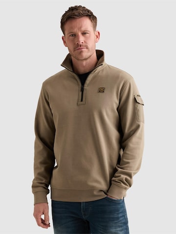Sweat-shirt 'Sweatshirt with half-zip and badge' PME Legend en vert : devant