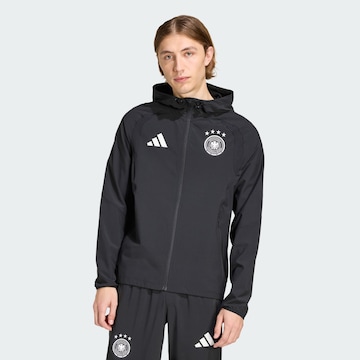 ADIDAS PERFORMANCE Sportjas 'Germany Tiro Travel Full Zip' in Zwart: voorkant