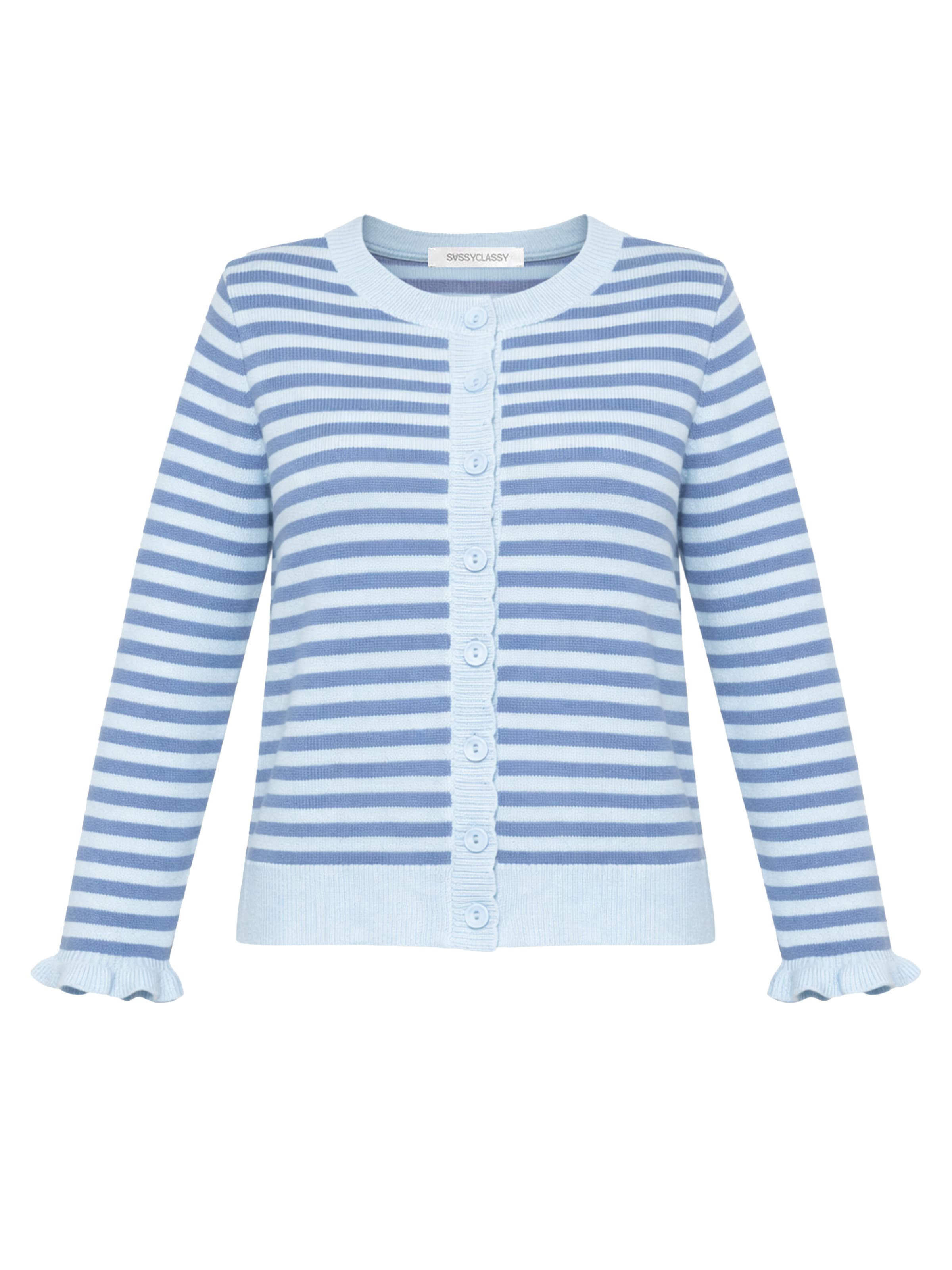 SASSYCLASSY Strickjacke‌‌‌‌‌‌‌‌‌ in Blau: Vorderseite