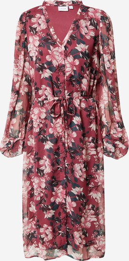 VILA Skjortklänning i rosa / burgunder / svart / vit, Produktvy