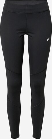 ASICS Skinny Workout Pants 'WINDBLOCK' in Black: front