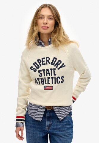 Pull-over 'Slouchy Intarsia' Superdry en gris : devant