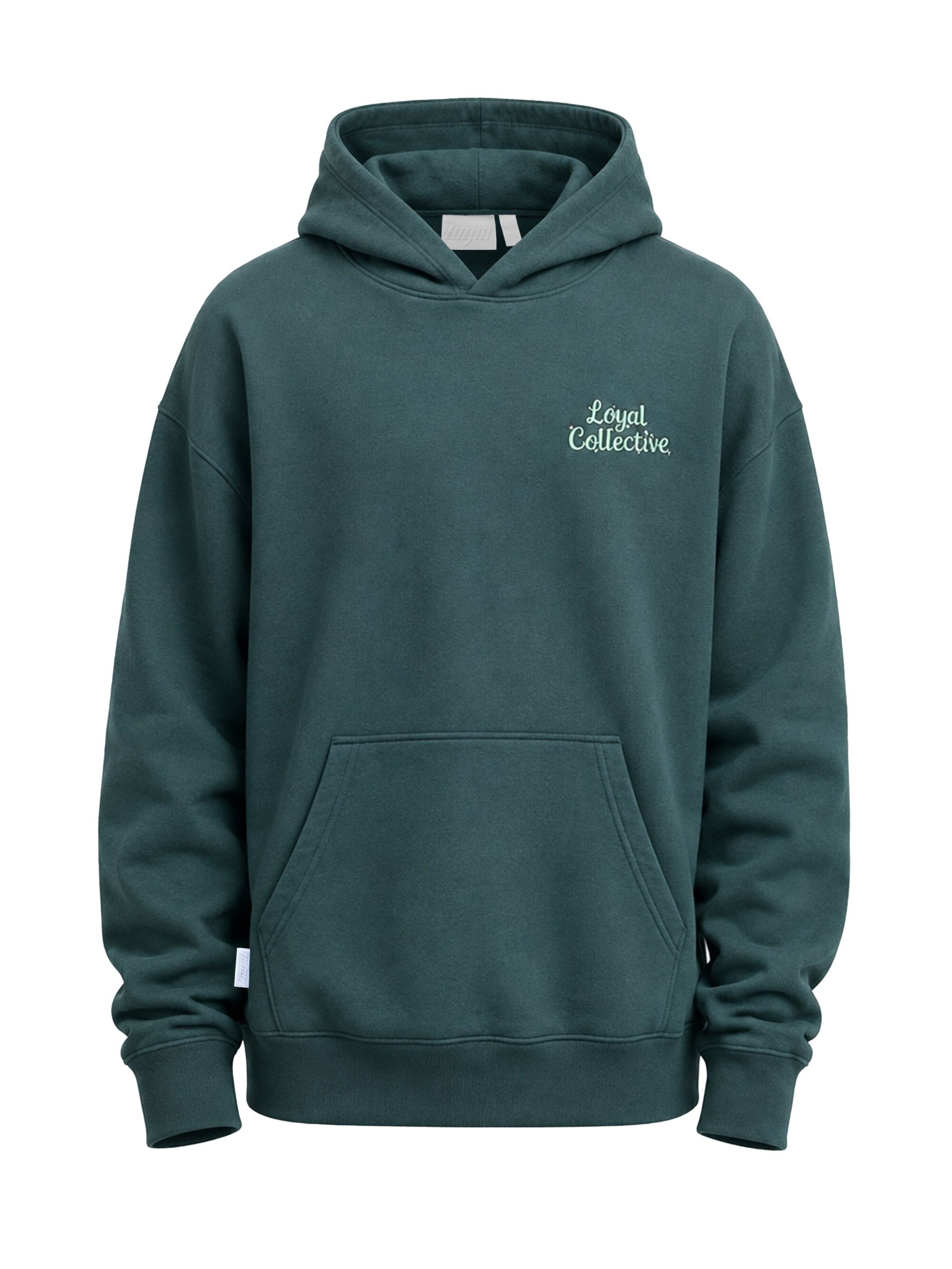 loyal Hoodie Paint in  Loose Fit in Grün: Vorderseite