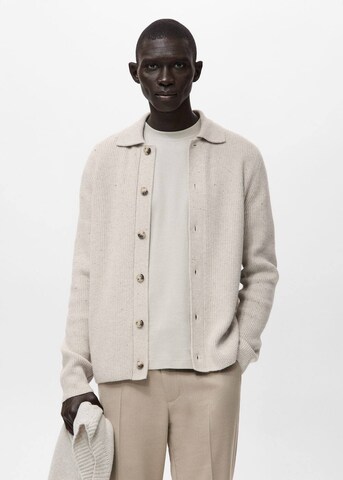 MANGO MAN Strickjacke 'Dina' in Grau: Vorderseite