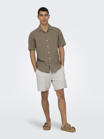 Only & Sons Regular Fit Skjorte 'CAIDEN' i brun