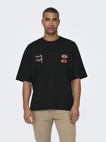 T-Shirt 'LENNY' Only & Sons en noir : devant