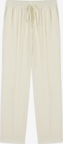 Twist Regular Pleated Pants in Beige: front