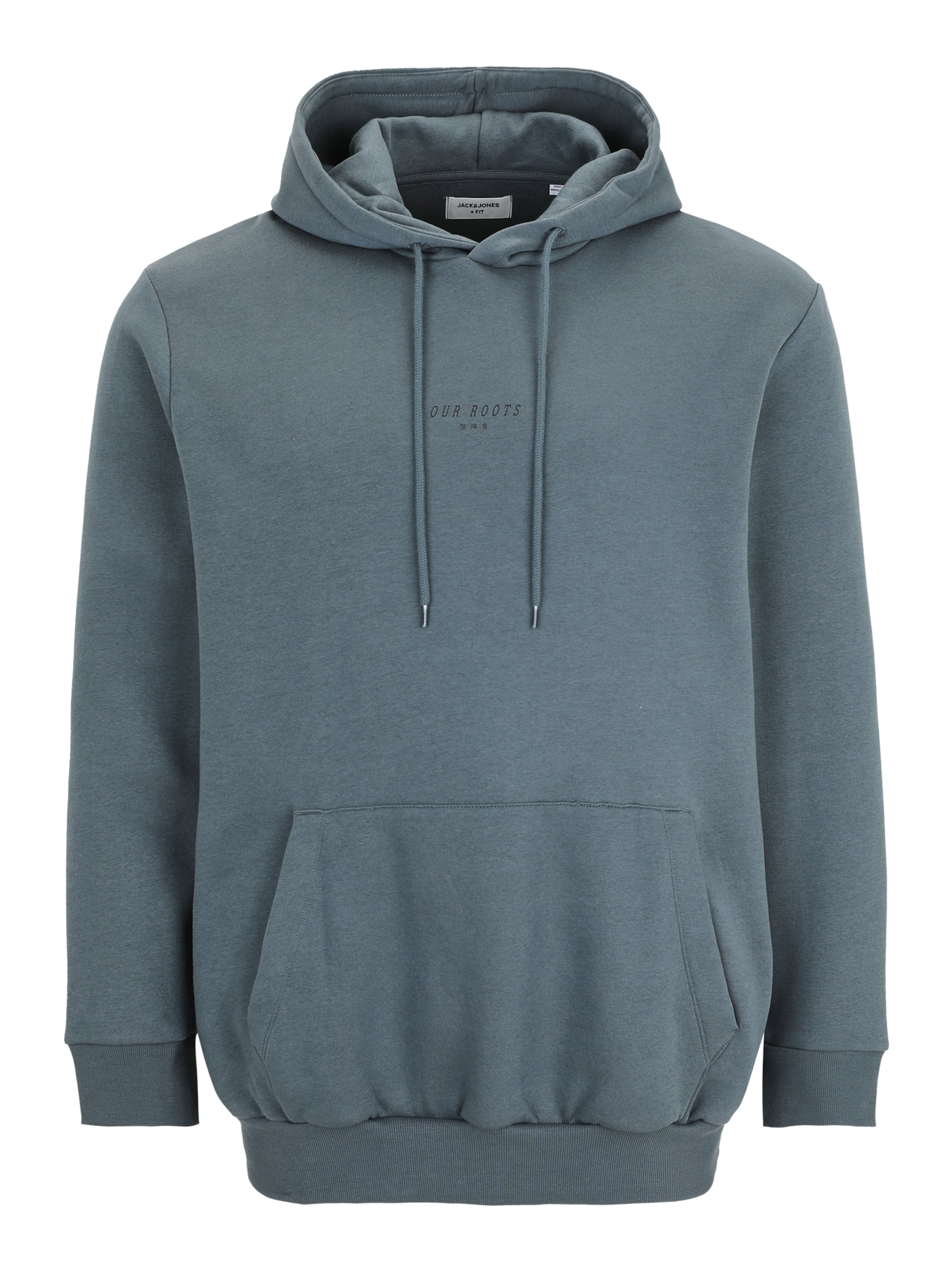 Jack & Jones Plus Μπλούζα φούτερ 'JJKENJI' σε γκρι: μπροστά