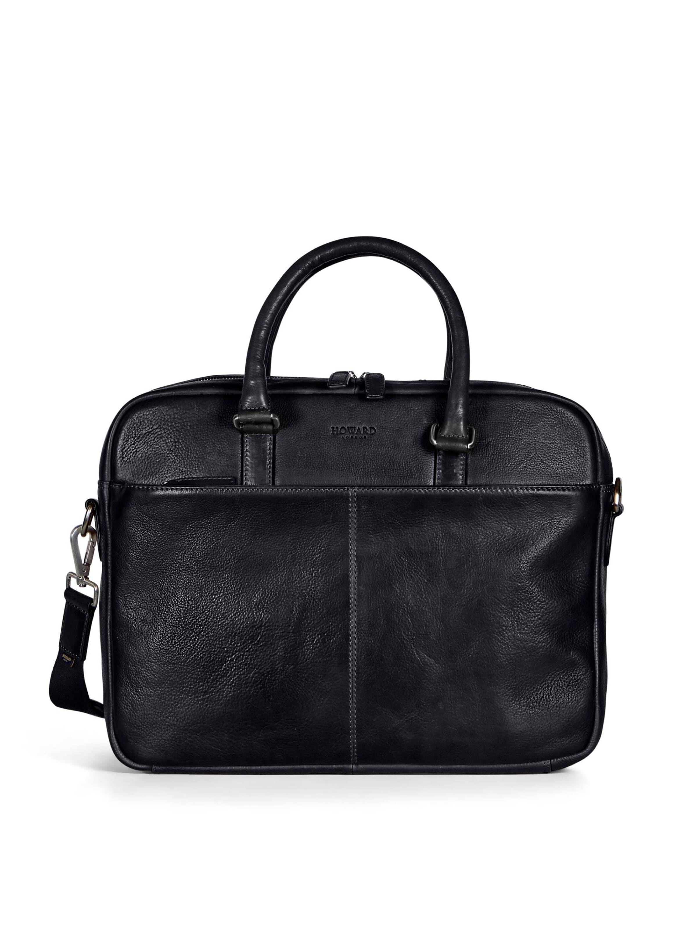 Borsa per laptop 'Morris' di Howard London in nero: frontale