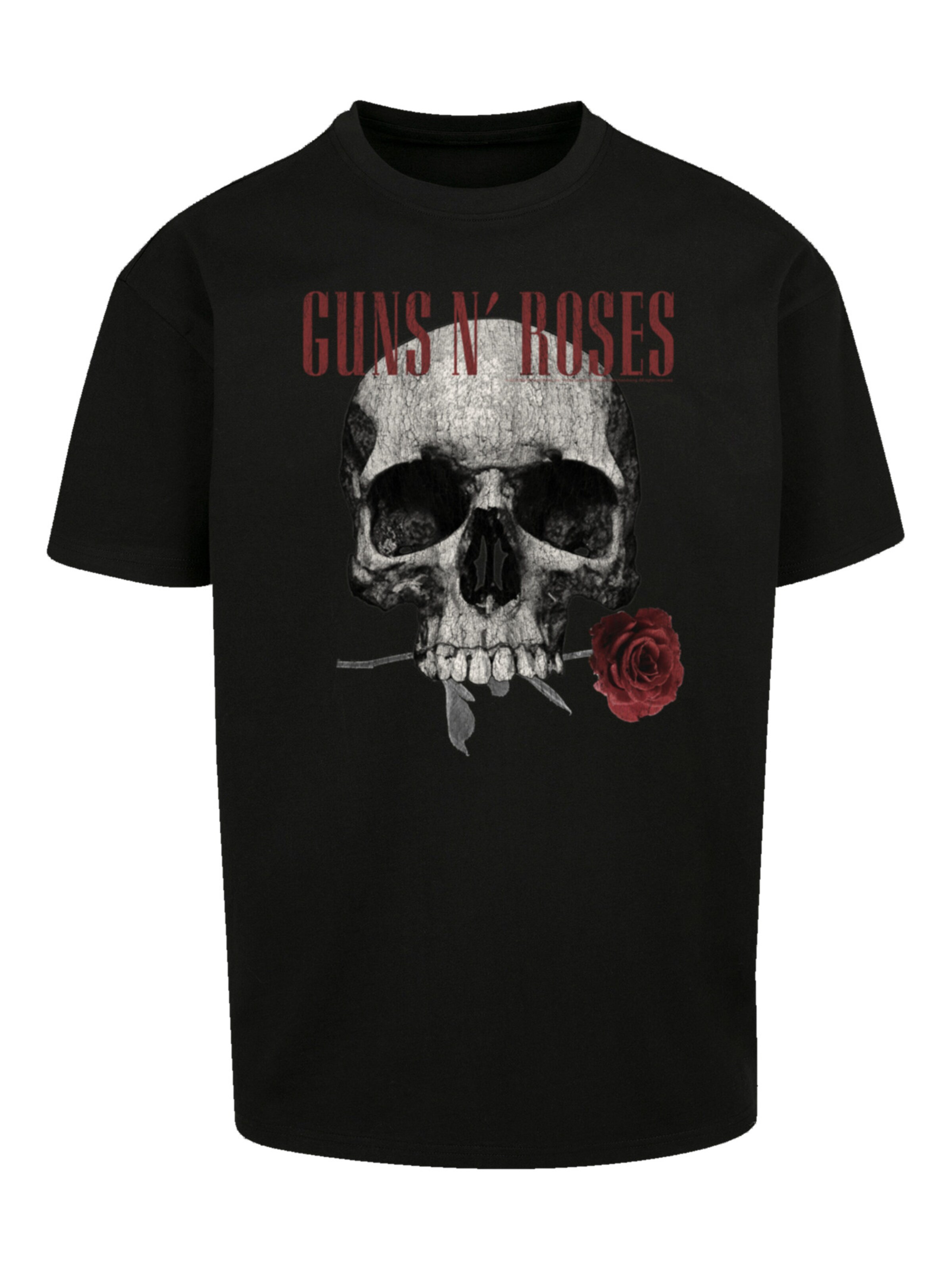 F4NT4STIC Shirt 'Guns 'n' Roses' in Zwart: voorkant