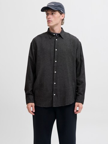 JACK & JONES Regular fit Button Up Shirt in Grey: front