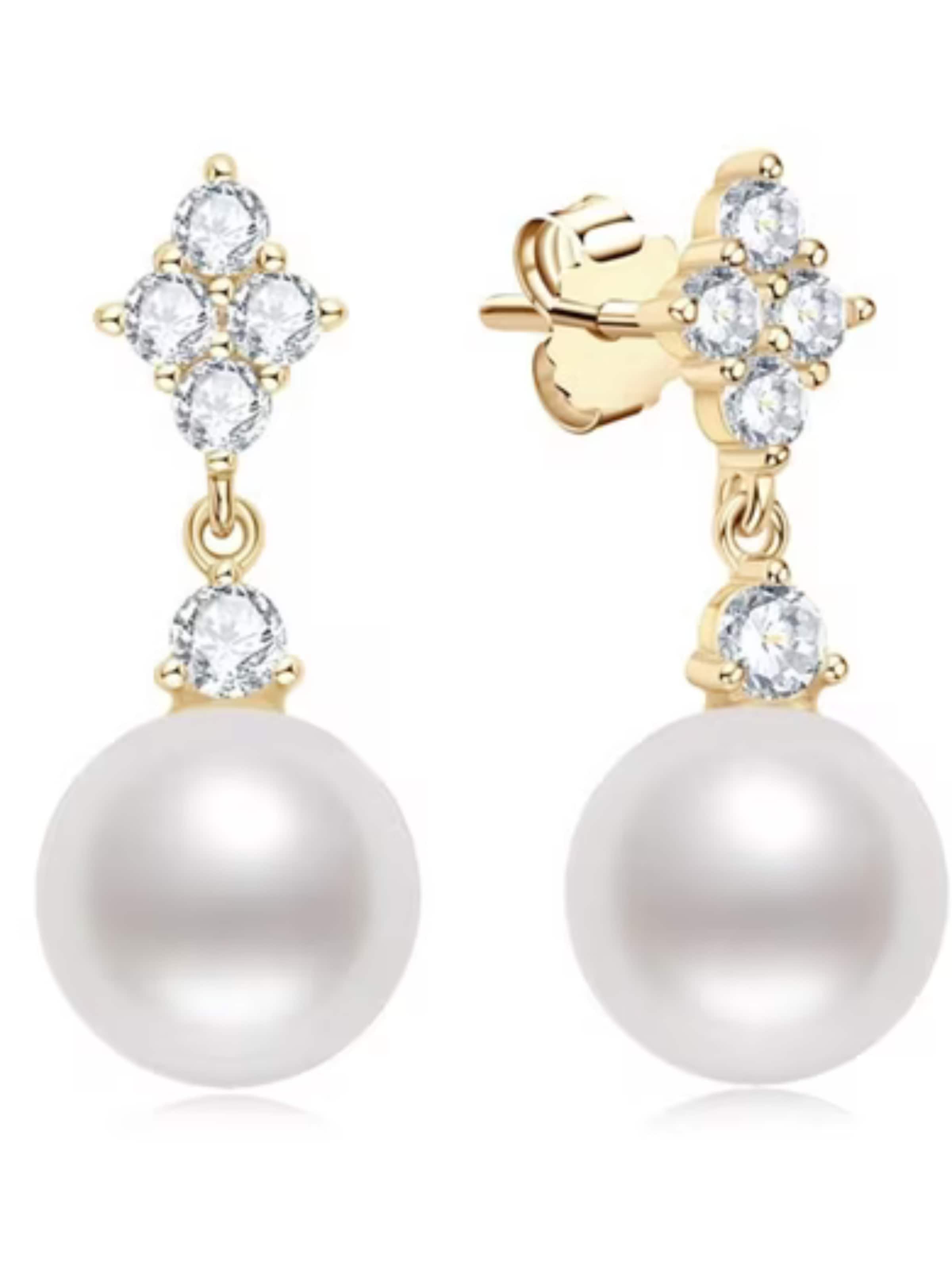 ROUGEMONT Jewellery Ohrringe 'Funkelnde Creolen Ohrhänger'‌‌‌‌‌‌ in Gold: Vorderseite