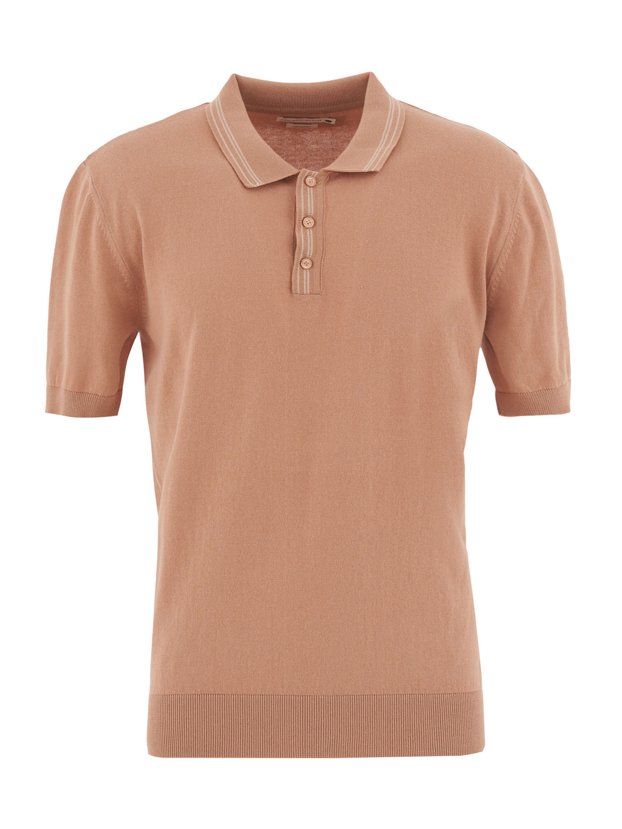 Organication Poloshirt in Beige: Vorderseite
