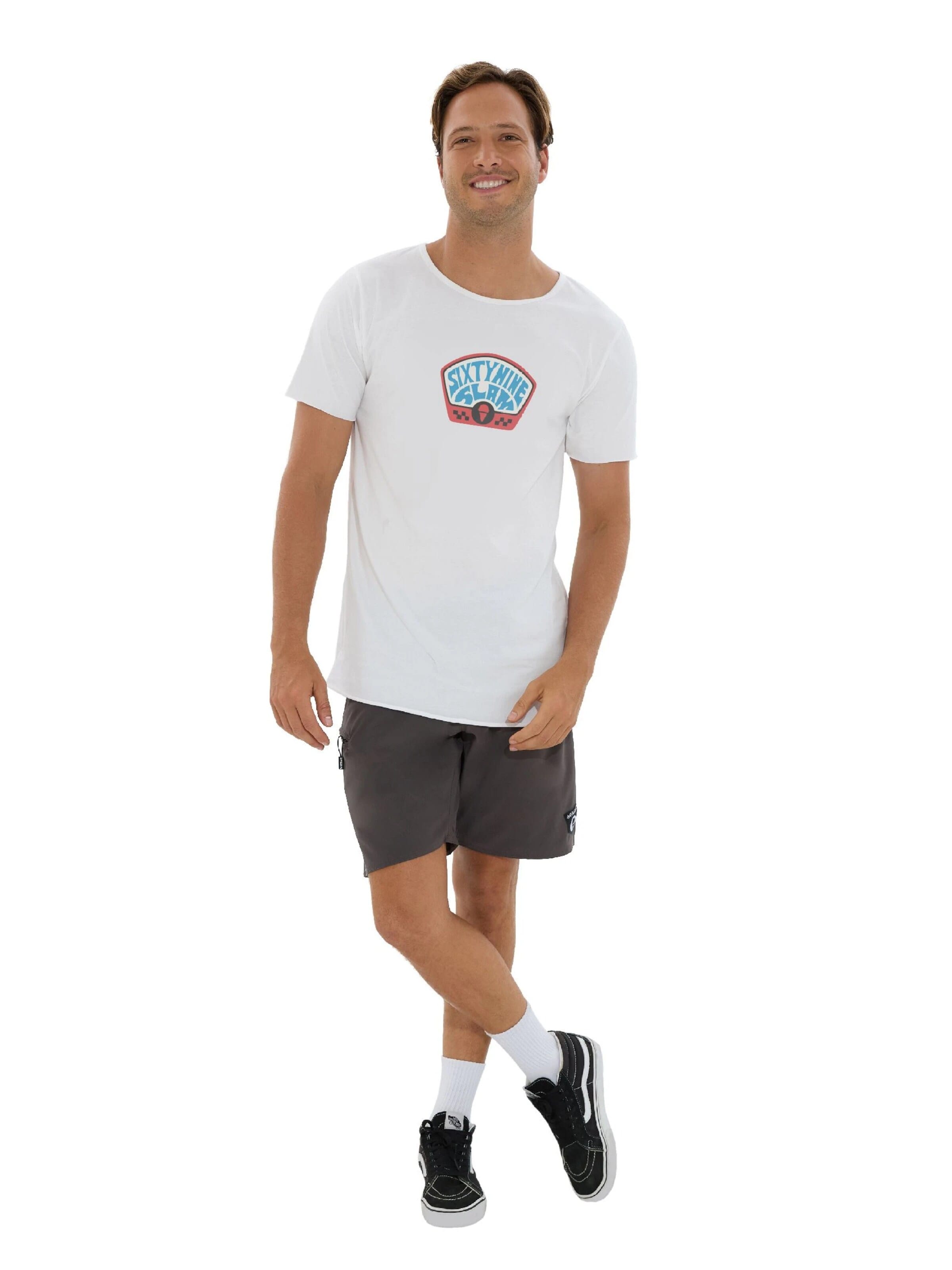 69Slam - Camiseta 'CAMISETA BOXY PLAY LOUD METER' en blanco: frente