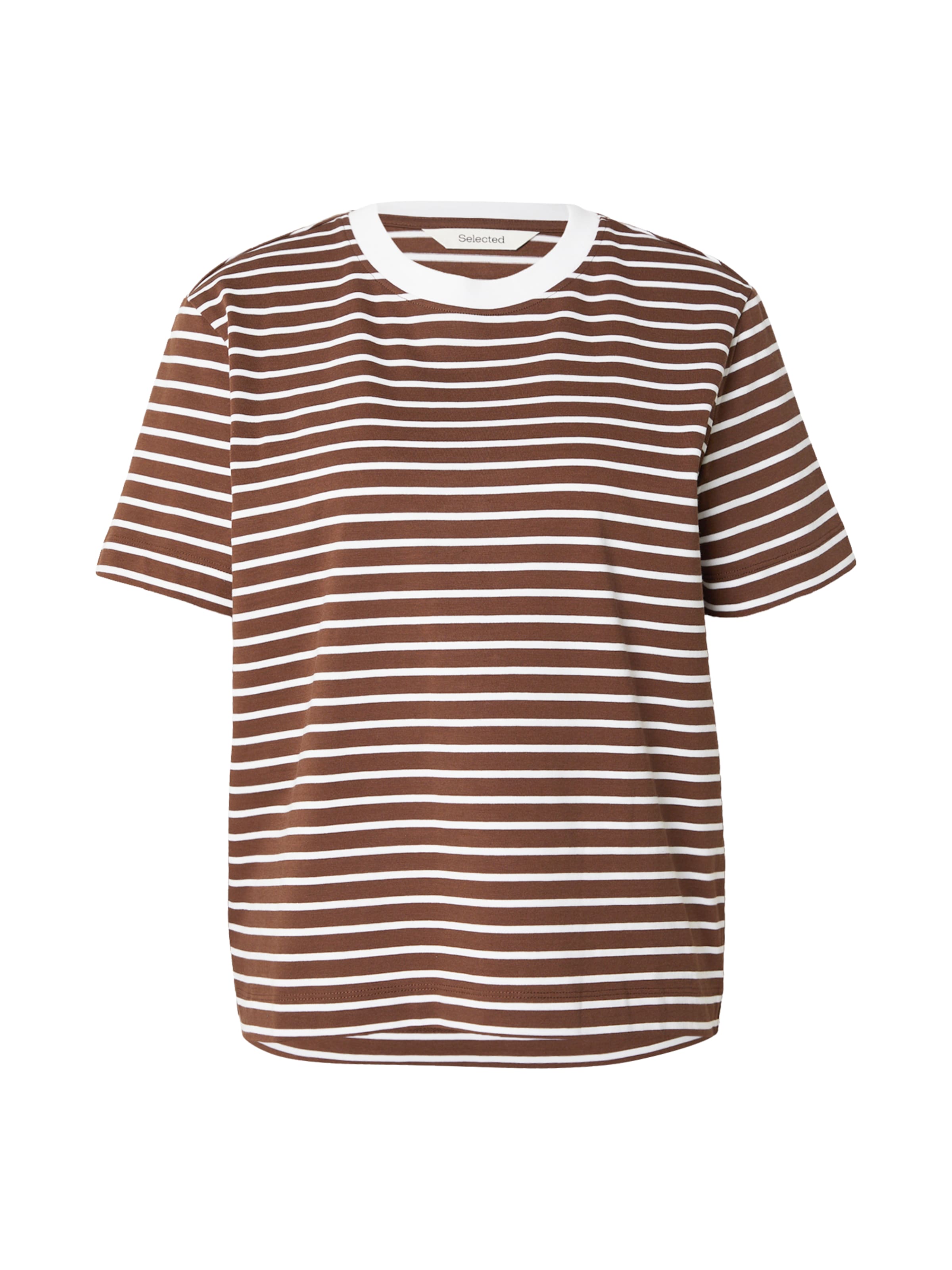 Tricou 'SLFESSENTIAL' de la SELECTED pe maro: față