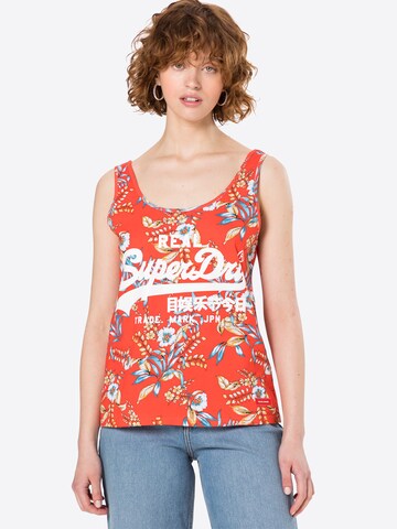 Superdry Top | oranžna barva: sprednja stran