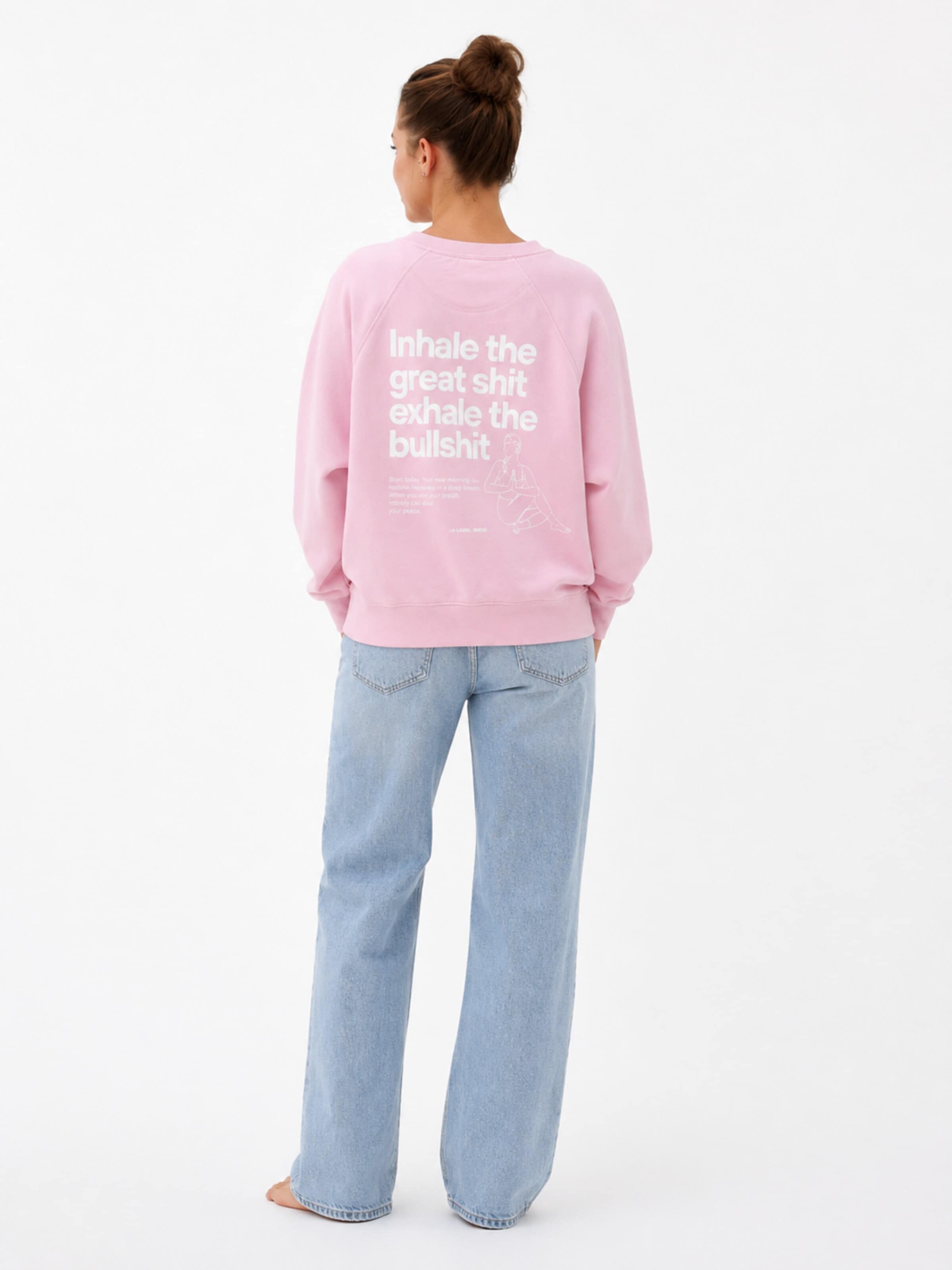 La Label Beige Sweatshirt in Pink: front