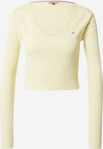 T-shirt Tommy Jeans en jaune : devant