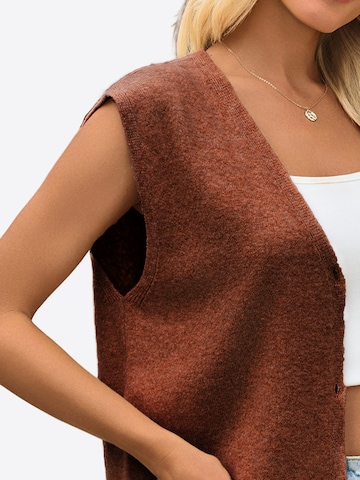 Imily Bela Πλεκτό γιλέκο σε καφέ