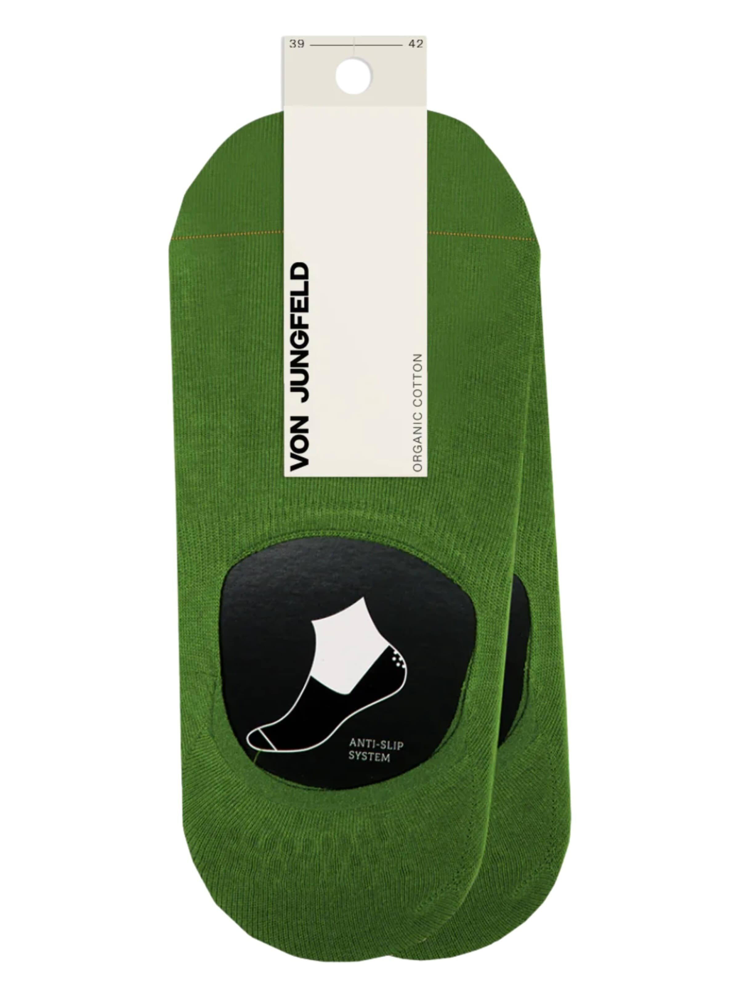 Von Jungfeld Ankle Socks 'Doppelpack' in Green: front