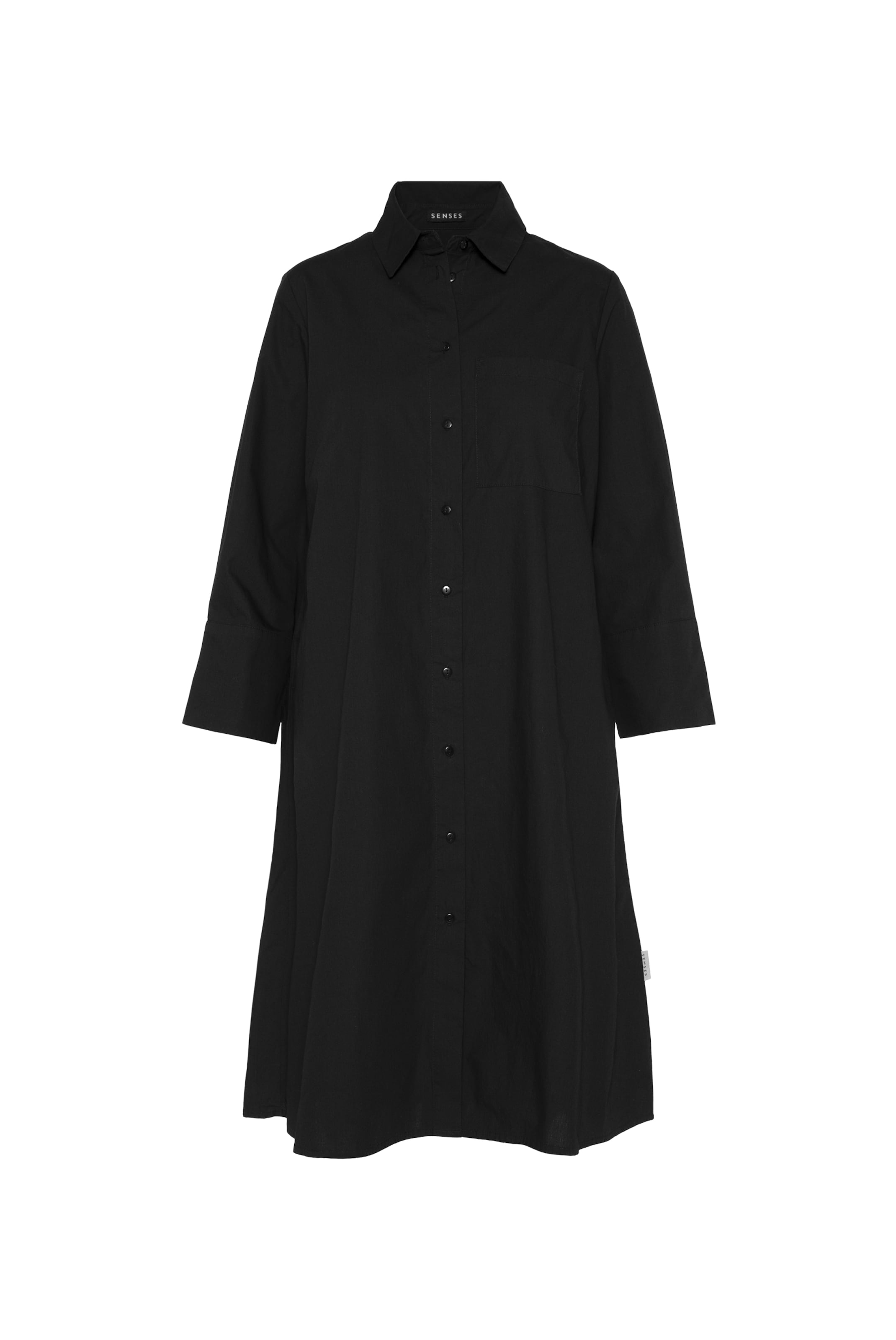 SENSES.THE LABEL Blusenkleid in Schwarz: Vorderseite