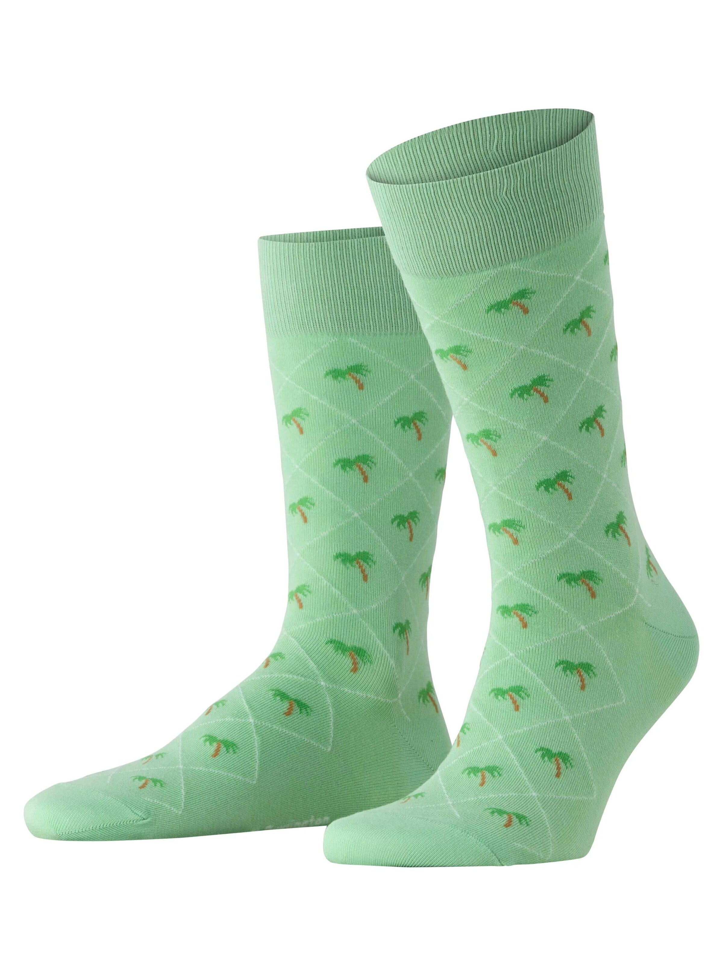 BURLINGTON Socken 'Palm Tree'‌‌‌‌‌ in Grün: Vorderseite